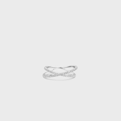 Pave Crossover Ring