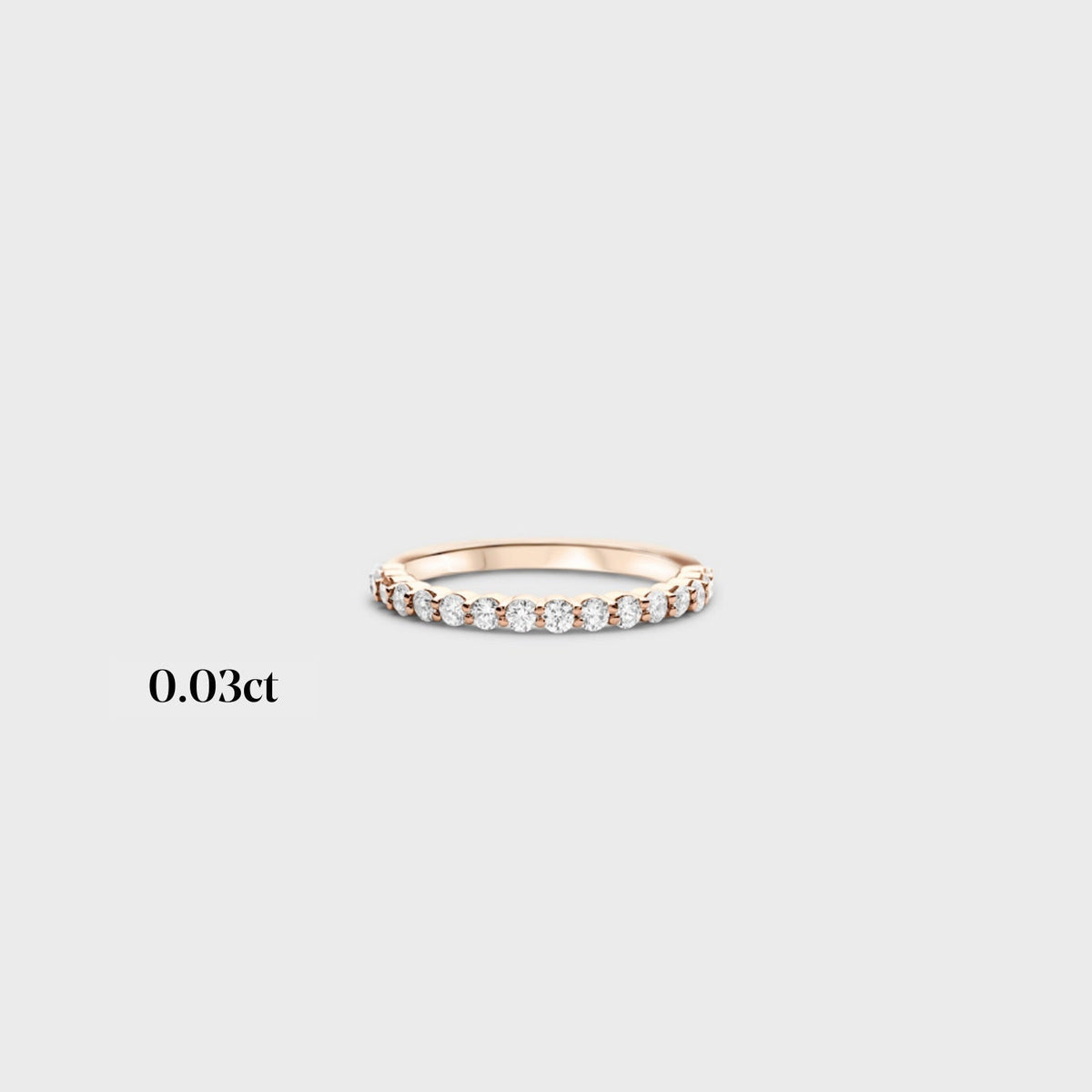Half band | 14k rose | 0.03ct - full 0.87ctw / half 0.45ctw , Half band | 18k rose | 0.03ct - full 0.87ctw / half 0.45ctw