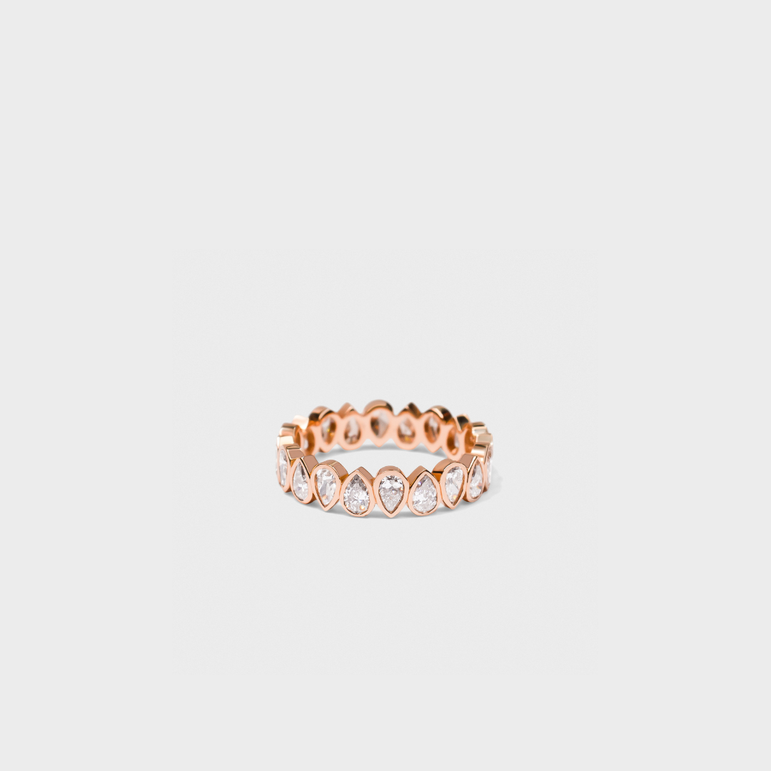Bezel Set Pear Shape Band