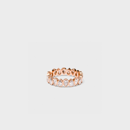 Bezel Set Pear Shape Band