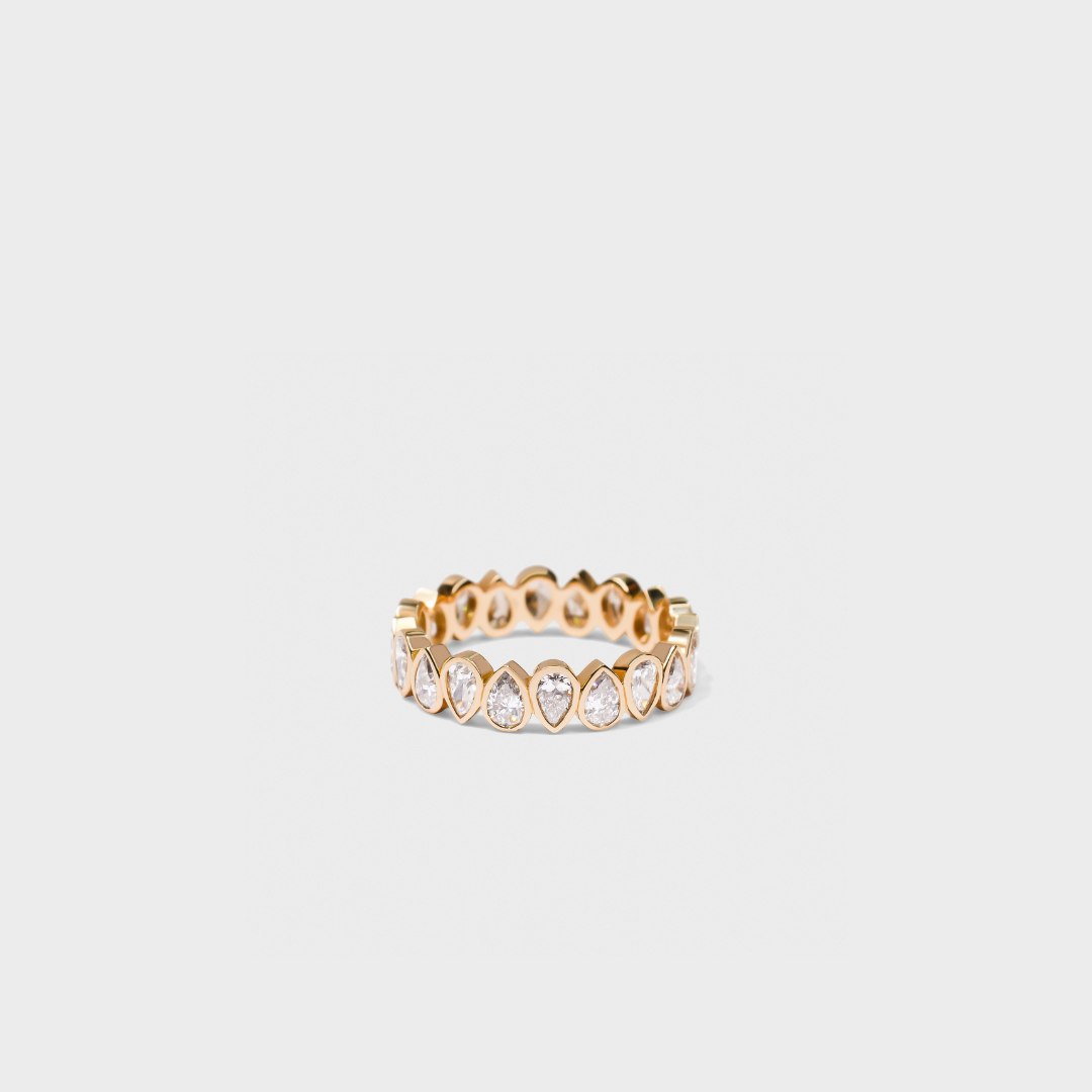 Bezel Set Pear Shape Band