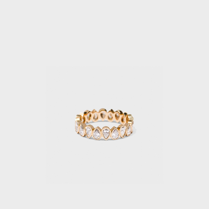 Bezel Set Pear Shape Band