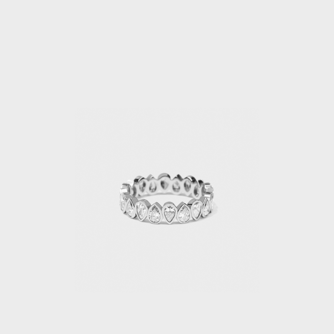 Bezel Set Pear Shape Band