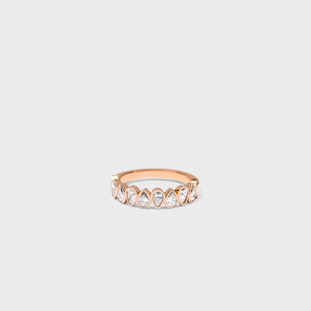 Bezel Set Pear Shape Band