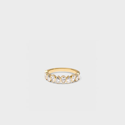 Bezel Set Pear Shape Band