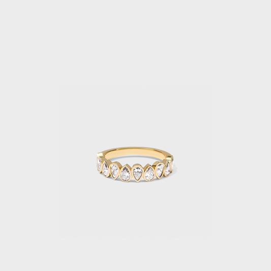 Bezel Set Pear Shape Band