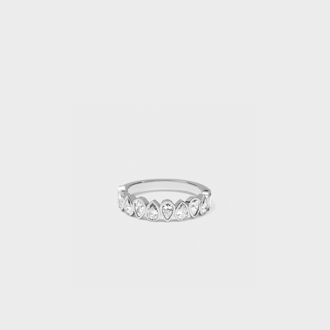 Bezel Set Pear Shape Band