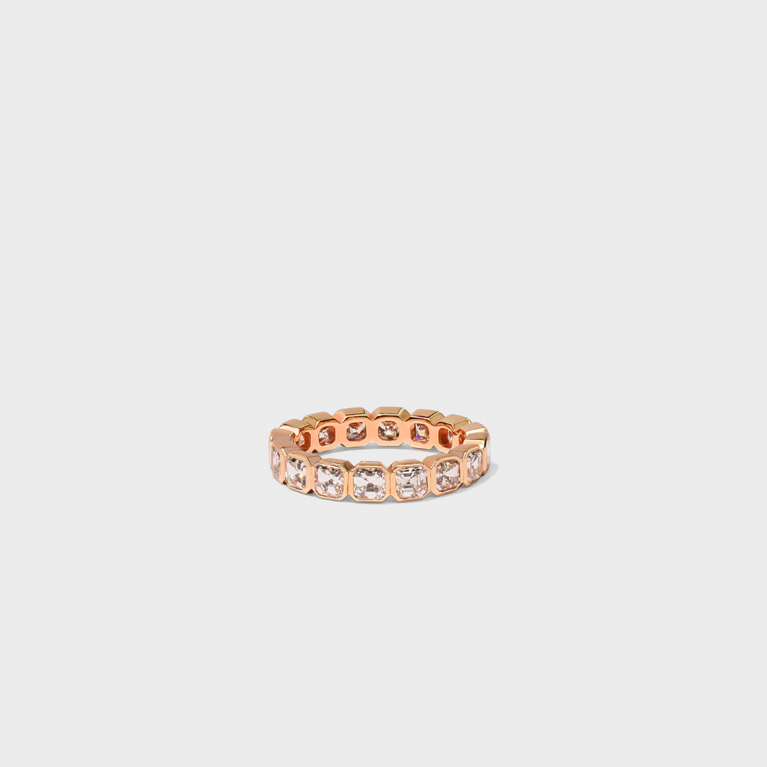 Bezel Set Asscher Cut Band