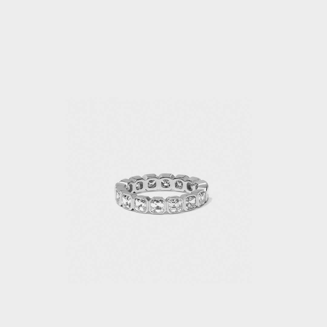 Bezel Set Asscher Cut Band