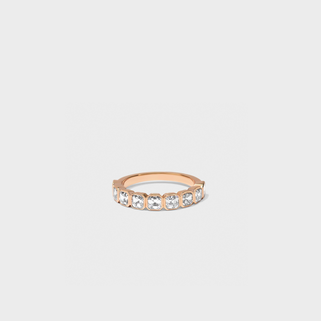 Bezel Set Asscher Cut Band