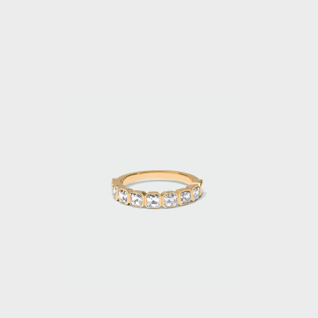 Bezel Set Asscher Cut Band