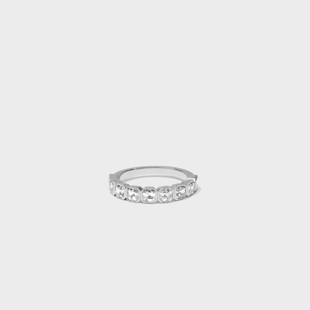 Bezel Set Asscher Cut Band