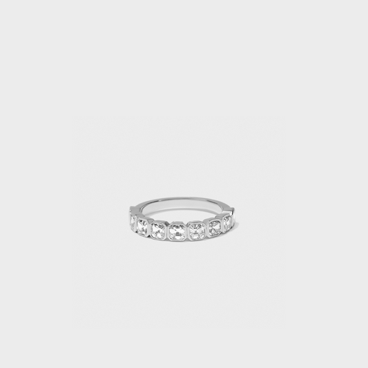 Bezel Set Asscher Cut Band