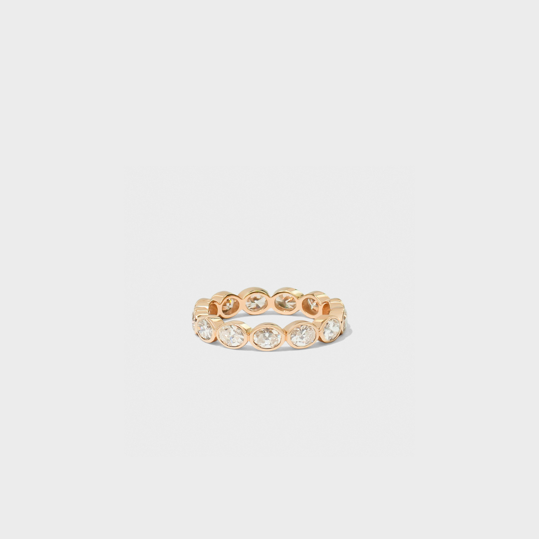 East West Bezel Set Oval Band