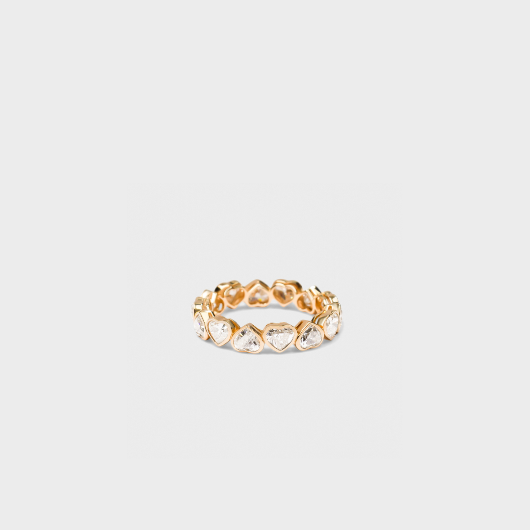 Bezel Set Heart Band