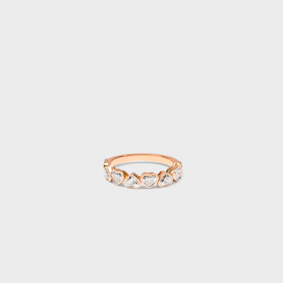 Bezel Set Heart Band