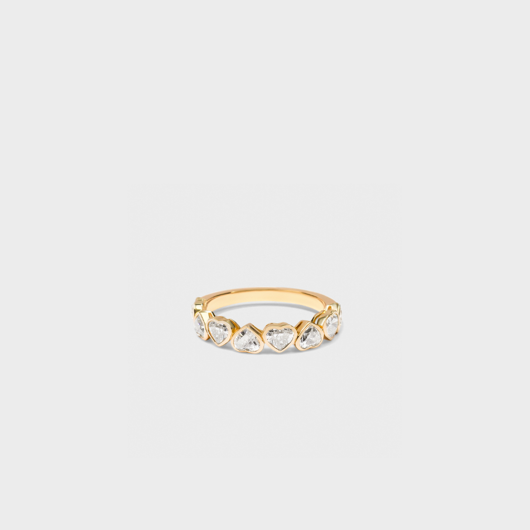 Bezel Set Heart Band