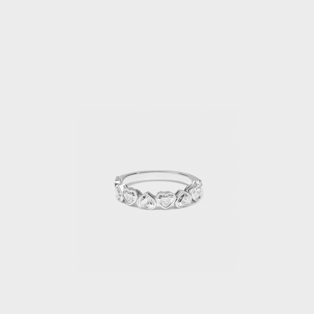 Bezel Set Heart Band