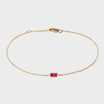 Gemstone Baguette Bezel Bracelet