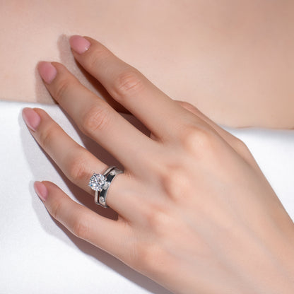Bold Inlay Oval Diamond Band