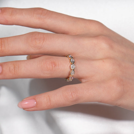East West Bezel Set Oval Band