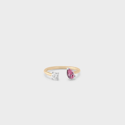 Gemstone Toi et Moi Ring