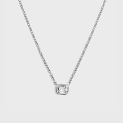 Bezel Set Emerald Cut Pendant