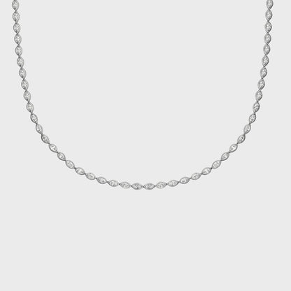 Bezel Set Marquise Tennis Necklace
