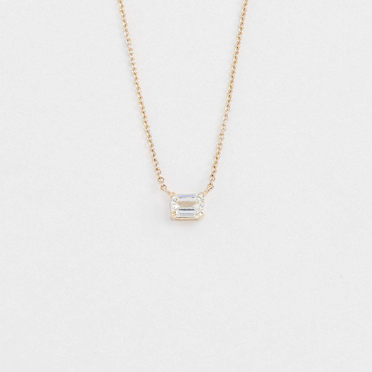East West Emerald Cut Pendant