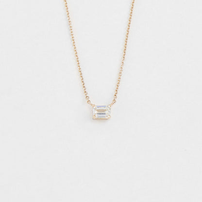 East West Emerald Cut Pendant