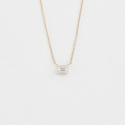 East West Emerald Cut Pendant