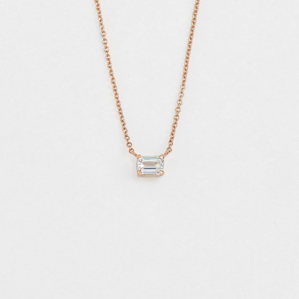 East West Emerald Cut Pendant