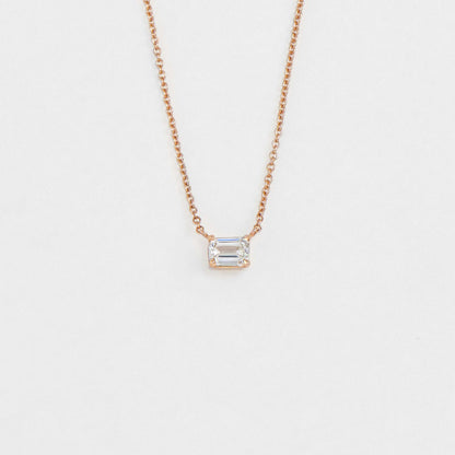 East West Emerald Cut Pendant