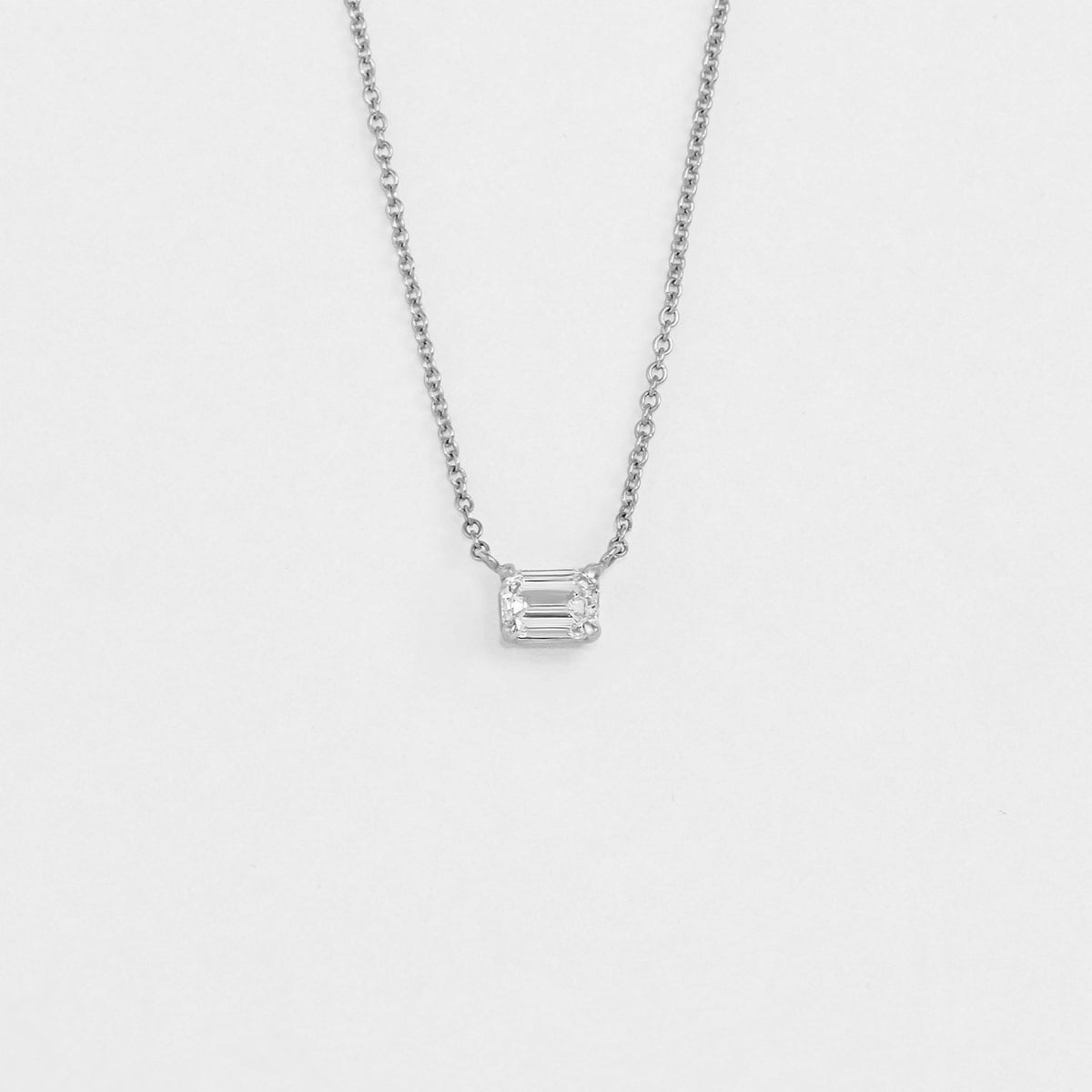 East West Emerald Cut Pendant