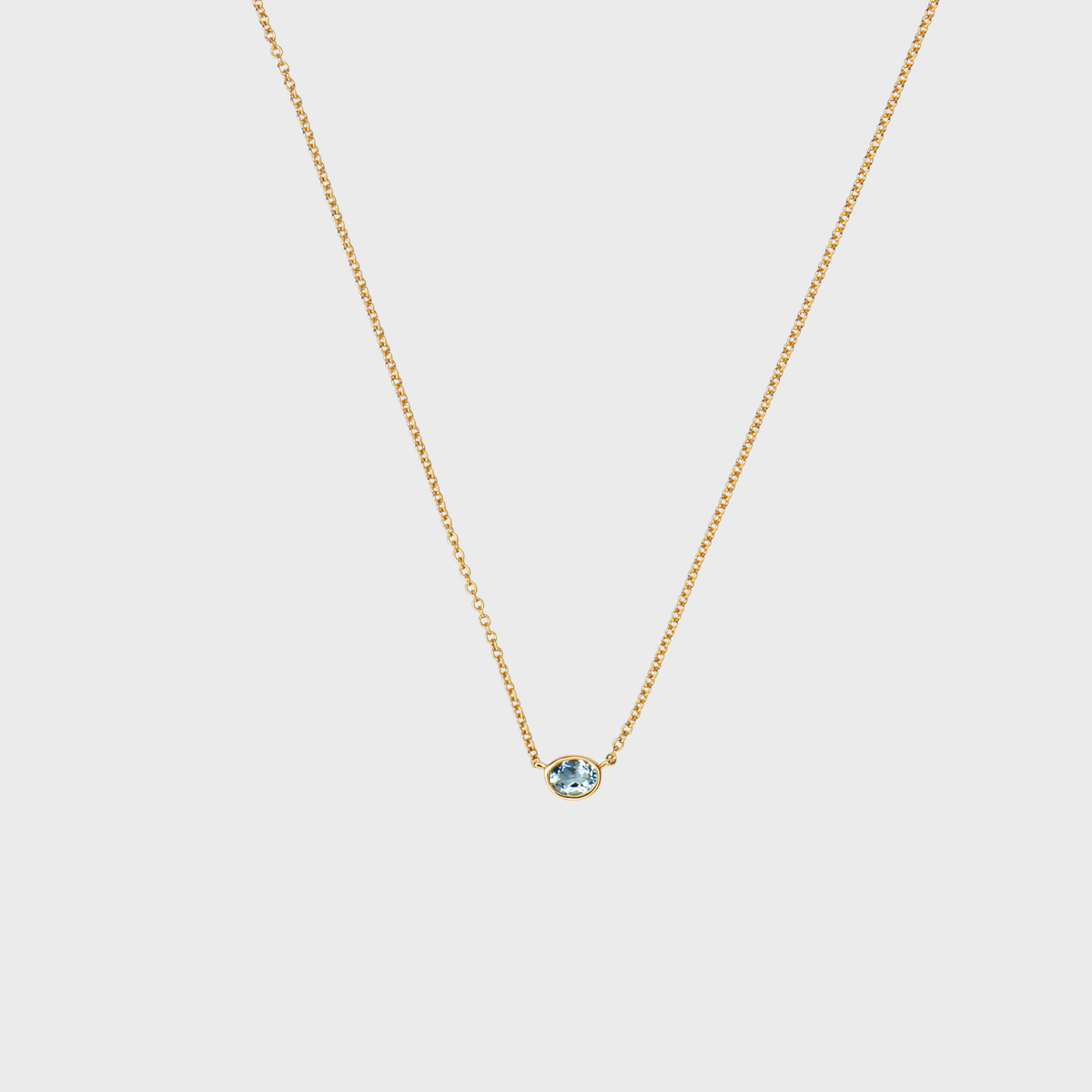 Gemstone Bezel Set Oval Necklace