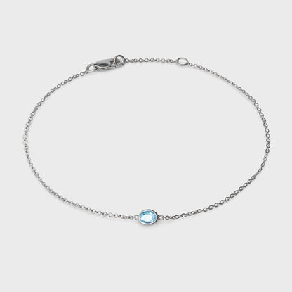 Gemstone Bezel Set Oval Bracelet