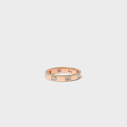 Bold Inlay Emerald Cut Diamond Band
