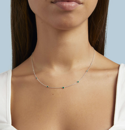 Gemstone Station Necklace