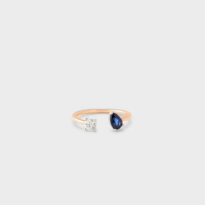 Gemstone Toi et Moi Ring