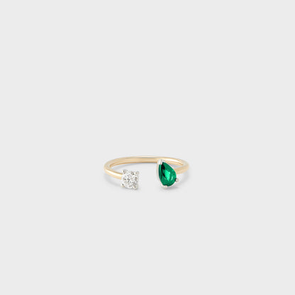 Gemstone Toi et Moi Ring