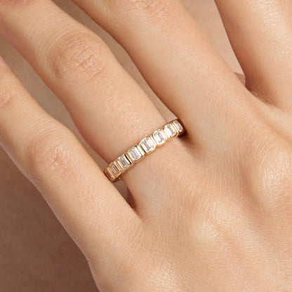Bezel Set Emerald Cut Band