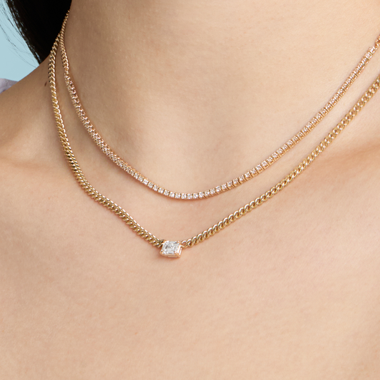 Emerald Cut Chelsea Chain Necklace
