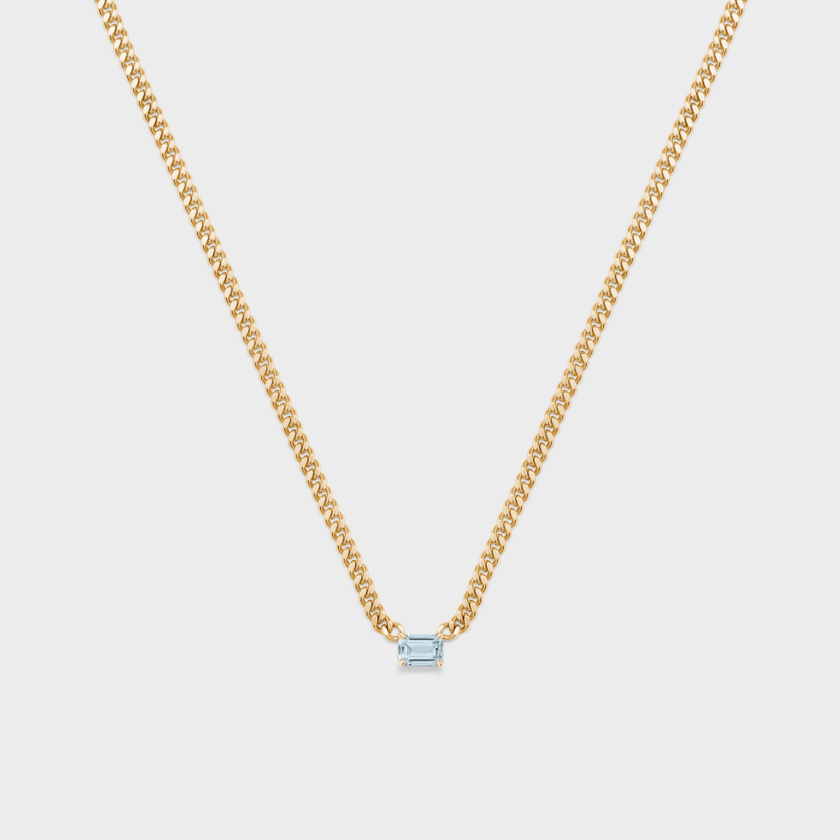 Gemstone Emerald Cut Chelsea Chain Necklace