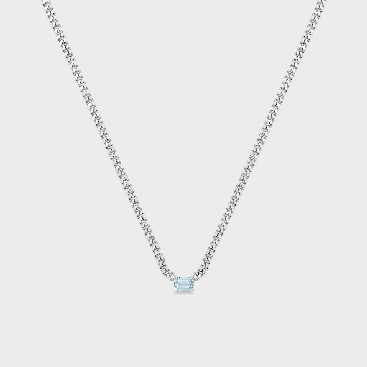 Gemstone Emerald Cut Chelsea Chain Necklace