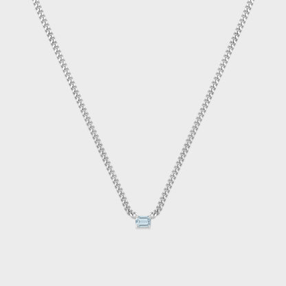Gemstone Emerald Cut Chelsea Chain Necklace