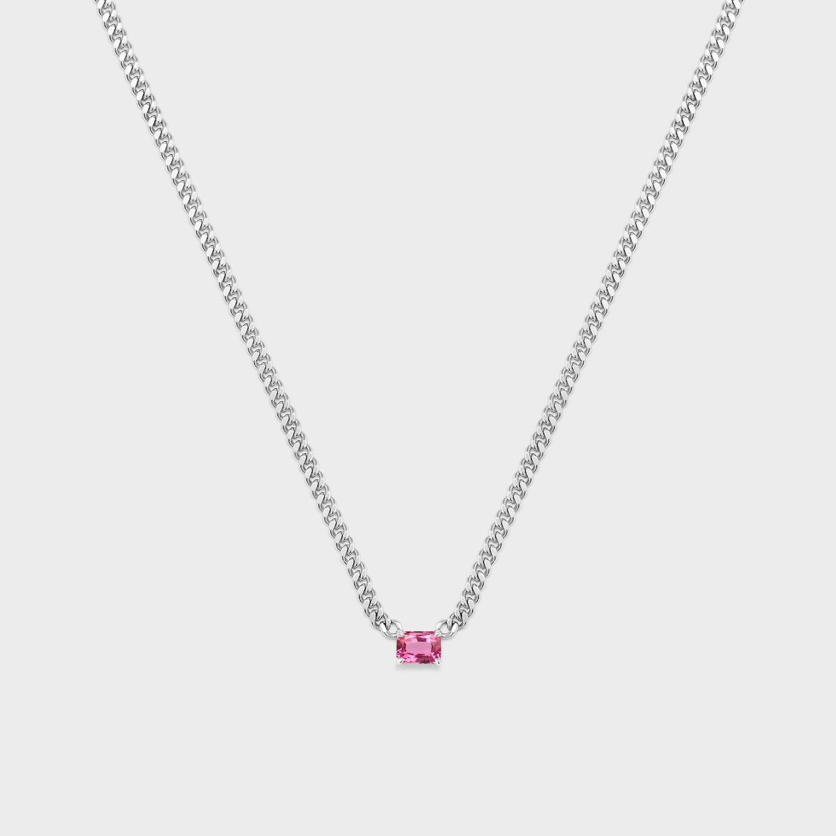 Gemstone Emerald Cut Chelsea Chain Necklace