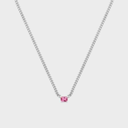 Gemstone Emerald Cut Chelsea Chain Necklace