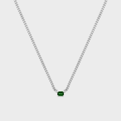 Gemstone Emerald Cut Chelsea Chain Necklace