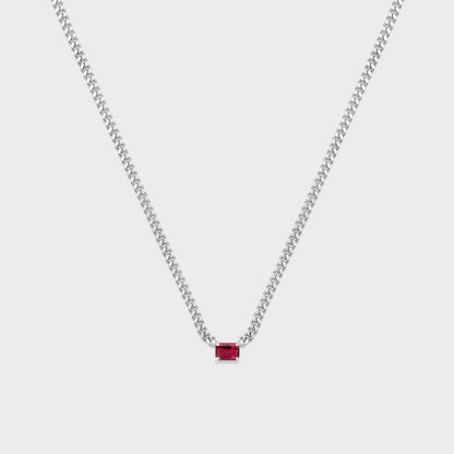 Gemstone Emerald Cut Chelsea Chain Necklace