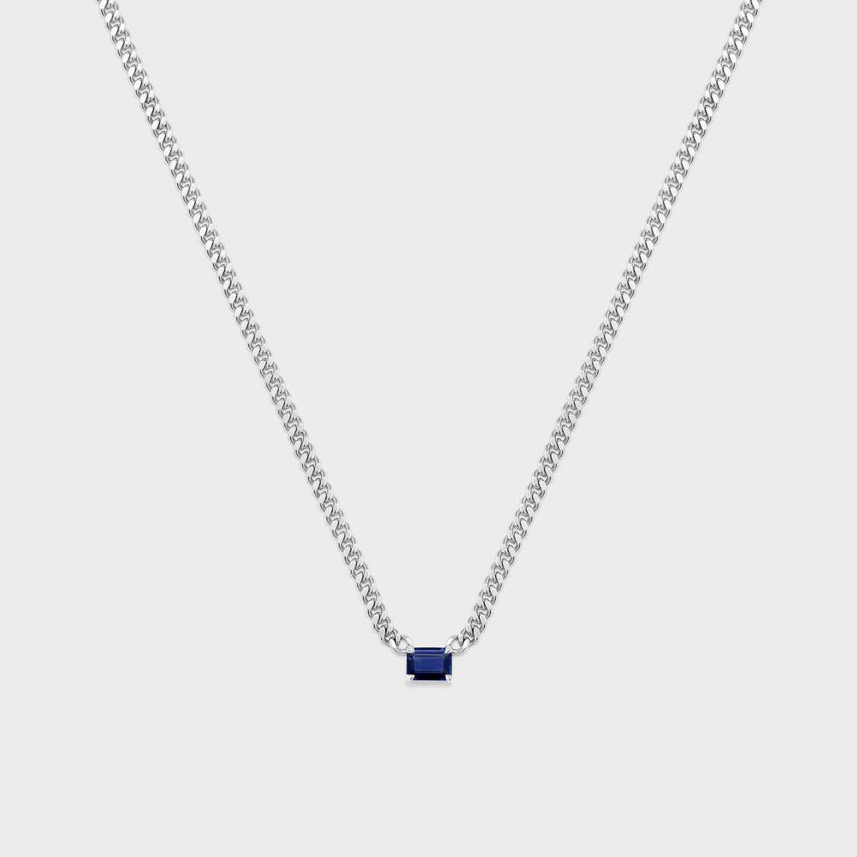 Gemstone Emerald Cut Chelsea Chain Necklace